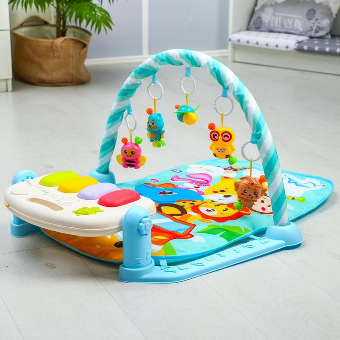 Развивающий коврик «Жирафик», с пианино, голубой Развивающий коврик «Жирафик», с пианино, голубой