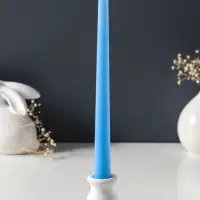 Набор свечей античных 25 см, 3 шт., 58 г, 7 ч, пастельно-голубой