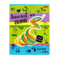 Тетрадь 80 листов в клетку Animals orange, обложка мелованный картон, выборочный лак, блок 65 г/м&sup2;, МИКС
