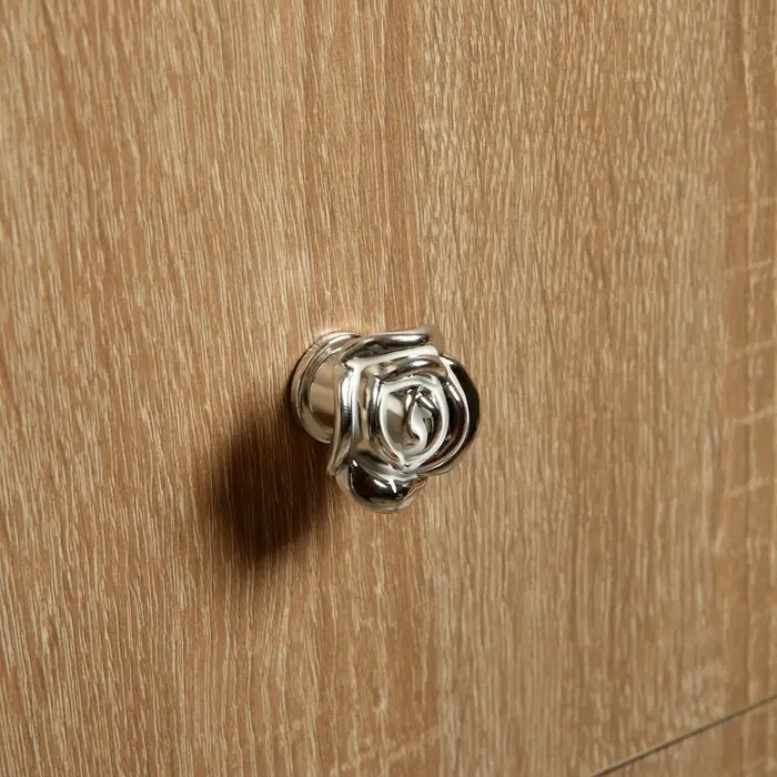 Ручка-кнопка CAPPIO Rose 01, белая с серебряным