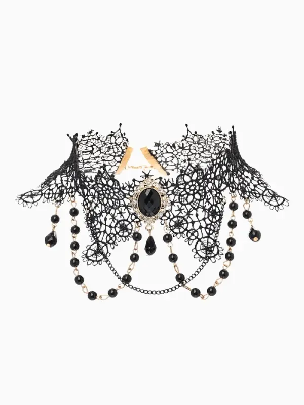 Чокер &laquo;Александрия&raquo;, ажурное переплетение, чёрно-белый в золоте, 30 см