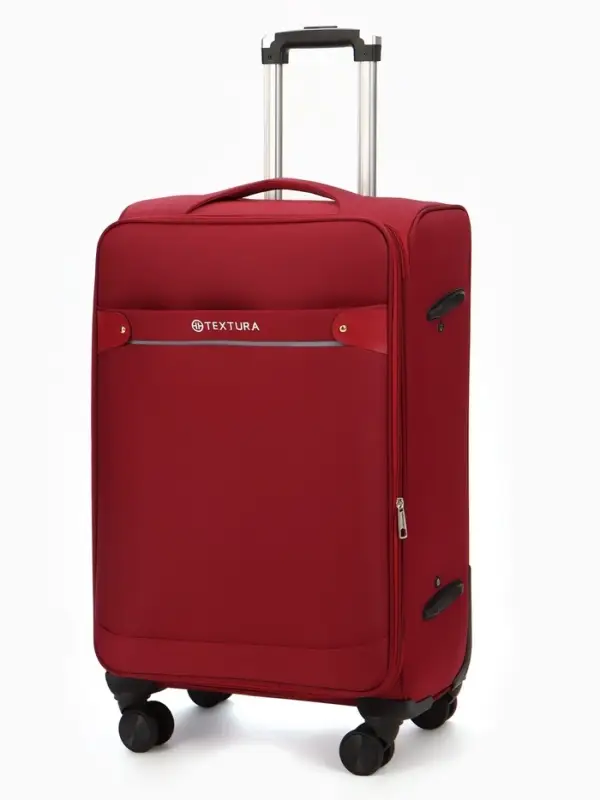 Чемодан на колёсах TEXTURA, кодовый замок, с увеличением, 42&times;26&times;68 см, 24", красный