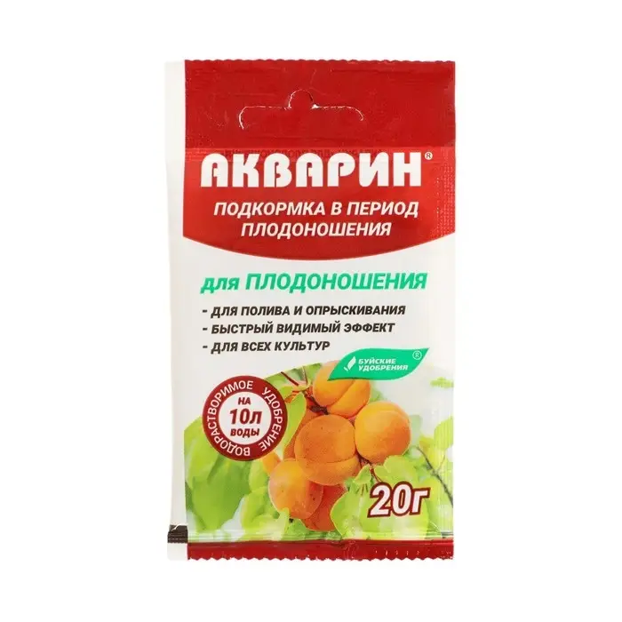Удобрение водорастворимое минеральное Удобрение водорастворимое минеральное "Акварин" для плодоношения, 20 г