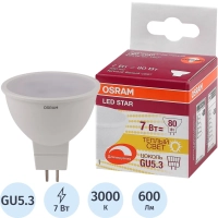 Лампа светодиодная OSRAM LSMR16D80 7W/830 230V GU5.3 229006