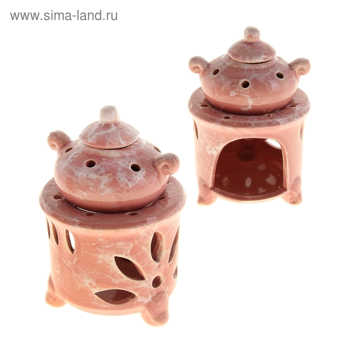 Аромалампа  Аромалампа "Чайник на колонне" под мрамор 12 x 8,5 x 8,5 см, МИКС