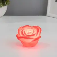 Фигурка световая RISALUX &laquo;Роза&raquo;, LED-ночник, 2 Вт, LR44, красный, 6.6&times;6.6&times;4 см