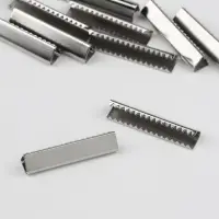 Наконечник-зажим для стропы, 5.8×25 мм, 10 шт., цвет серебряный