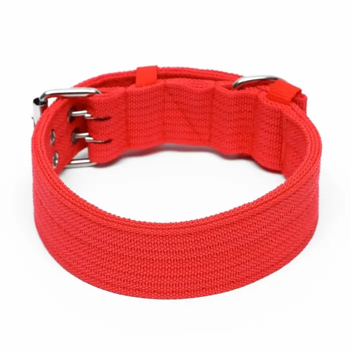 Ошейник четырехслойный, 64&times;4 см, ОШ 50-58 см, полиэстер, красный