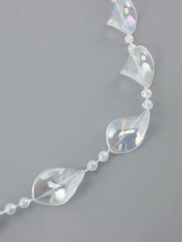 Бусы на нитях, с голографией, 16 мм, 9&plusmn;1 м, прозрачные