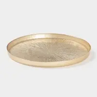 Тарелка &laquo;Кувшинка&raquo;, d=21 см, стекло, золотистая