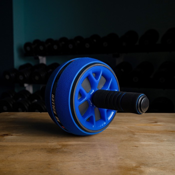 Ролик для пресса ONLYTOP, 28х16х16 см, с ковриком, цвет синий Ролик для пресса ONLYTOP, 28х16х16 см, с ковриком, цвет синий