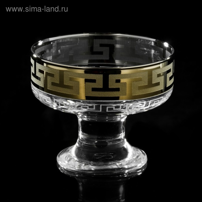 Набор креманок «Греческий узор», 200 мл, d=10 см, 6 шт, цвет напыления золотой Набор креманок «Греческий узор», 200 мл, d=10 см, 6 шт, цвет напыления золотой