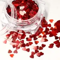 Пайетки для декора HEART, красный
