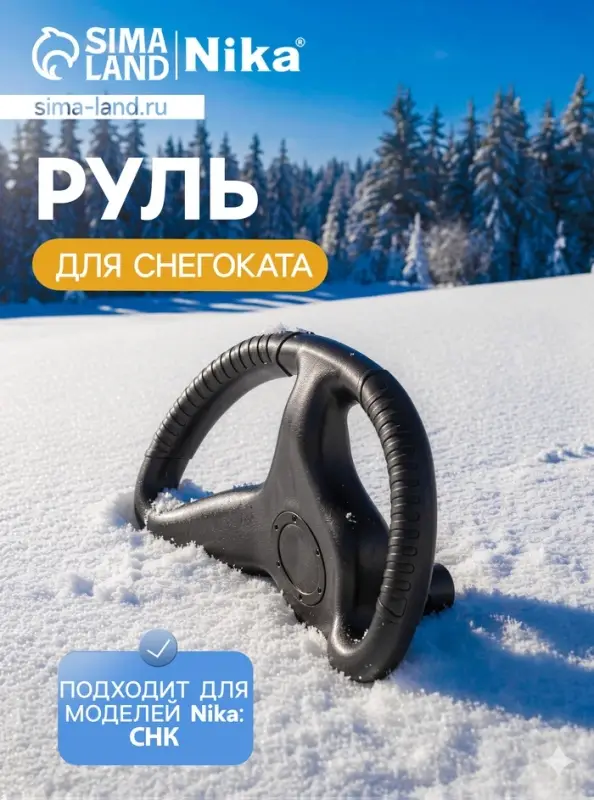 Руль для снегокатов Nika, РУ2, чёрный
