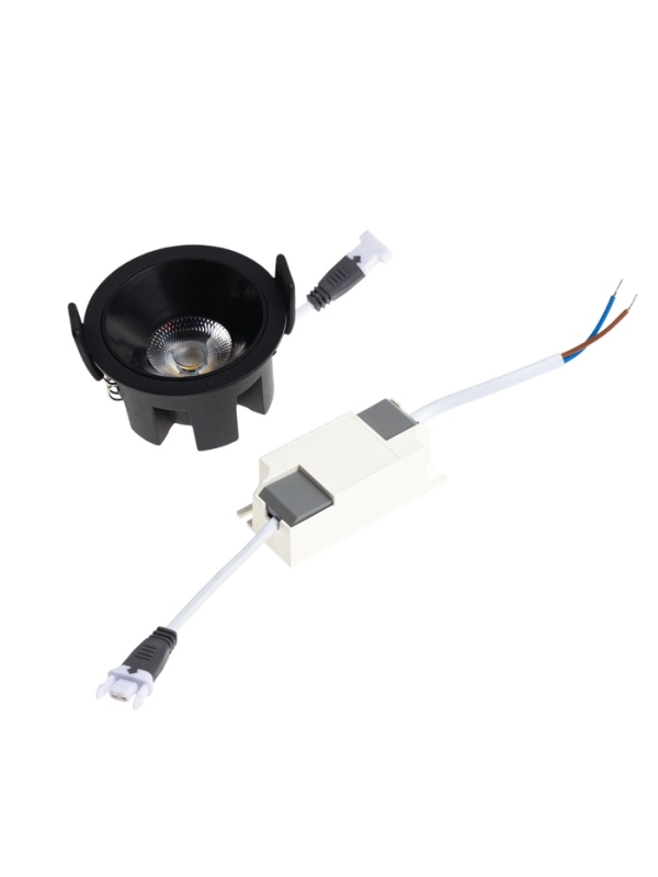 Светильник светодиодный встраиваемый, 6Вт, 4000К, с драйвером, D65, черный