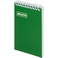 Блокнот на спирали А6 60л. ATTACHE,т.-зеленый, блок 60г, обложка 215г