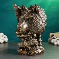 Фигура гипс &laquo;Волк&raquo; 24&times;22&times;33 см, под бронзу