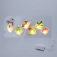 Светодиодная наклейка на окна &laquo;Снеговичок&raquo;, 0.5 м, 6 LED, от батареек CR2032&times;2, свечение тёплое белое