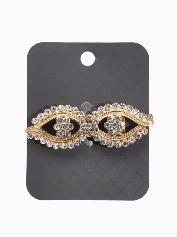 Зажим для кардигана Зажим для кардигана "Ажур", глазки, цвет белый в золоте