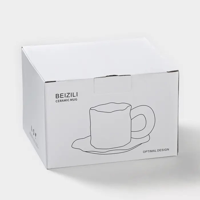 Чайная пара &laquo;Базальт&raquo;, 2 предмета: кружка 200 мл, блюдце d=14.8 см, керамика, чёрная