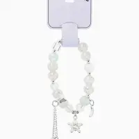 Браслет с подвесками &laquo;Сахарный. Ночное небо&raquo;, d=6 см, шар № 10/8, розовый, голубой в серебре