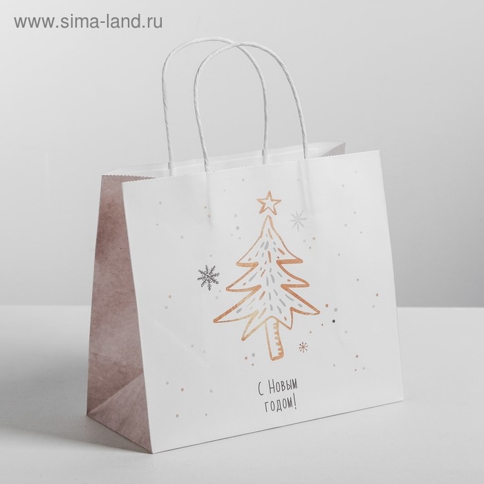 Пакет подарочный новогодний крафт «Волшебство», 25 х 22 х 12 см Пакет подарочный новогодний крафт «Волшебство», 25 х 22 х 12 см