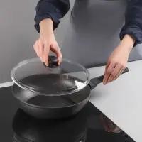 SATOSHI Крышка стеклянная безободковая с ручкой 28см