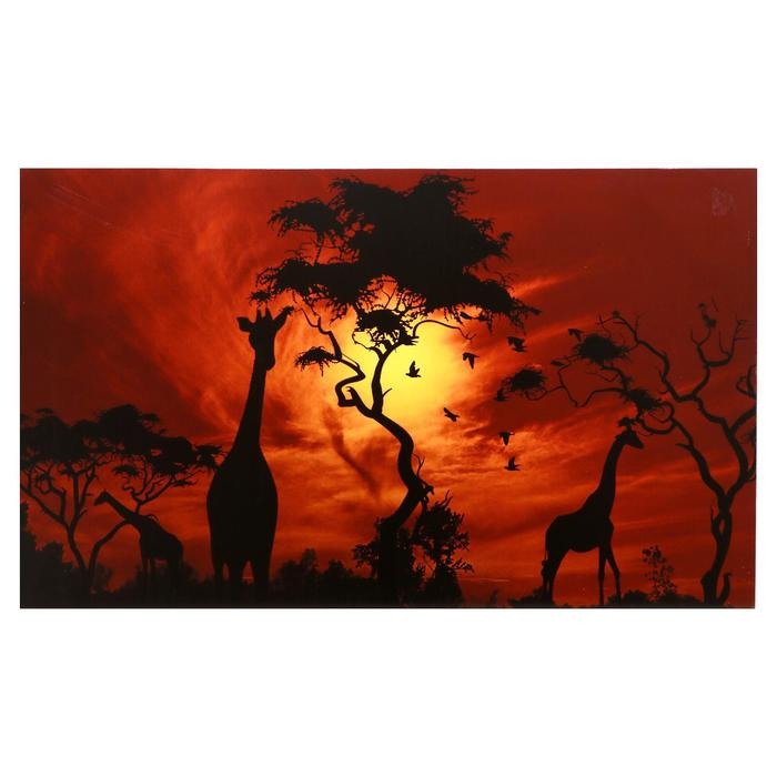 Картина на холсте Картина на холсте "Огненный закат Африки" 60х100 см