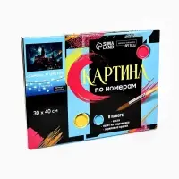 Картина по номерам с подрамником и гирляндой &laquo;Замок&raquo;, 30&times;40 см