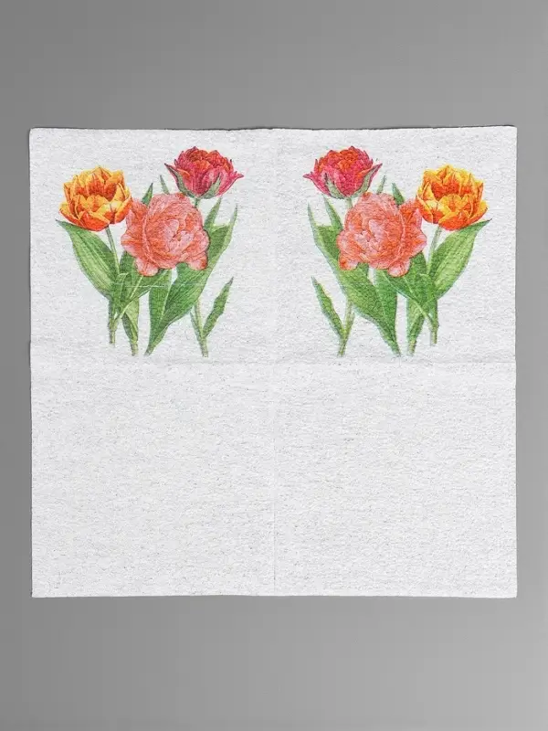 Салфетки бумажные Гармония цвета многоцветие Салфетки бумажные Гармония цвета многоцветие "Тюльпаны", 24*24 см 50 листов