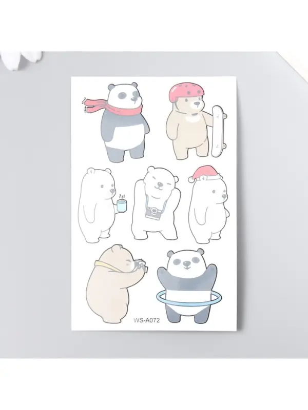 Переводные тату на тело цветные «Мишки. Увлечения», 12×7.5 см, МИКС