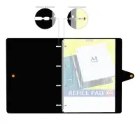 Тетрадь на кольцах ErichKrause Accent А4, 80 листов, в клетку, пластиковая обложка, на кнопке, 100% белизна, блок офсет, МИКС