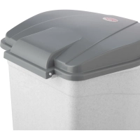 Ведро мусорное пласт 11л прям сер пед крыш+внутр ведро с руч 260х330х260мм
