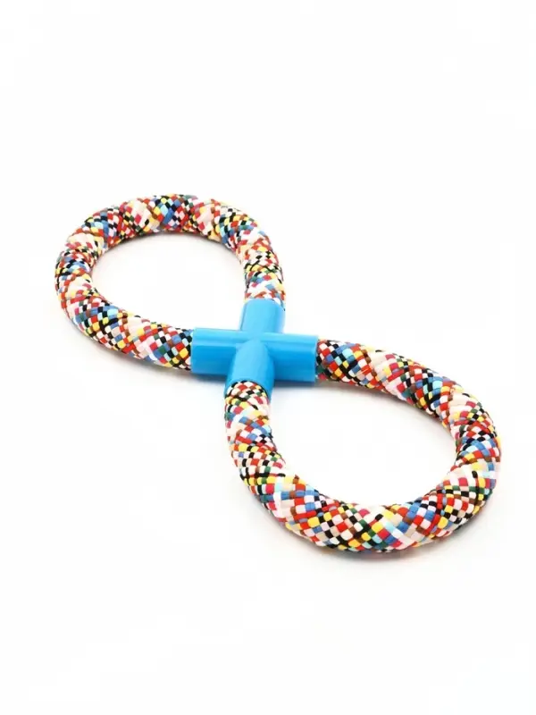 Игрушка тренировочная канатная "Восьмёрка", до 38 см, до 260 г