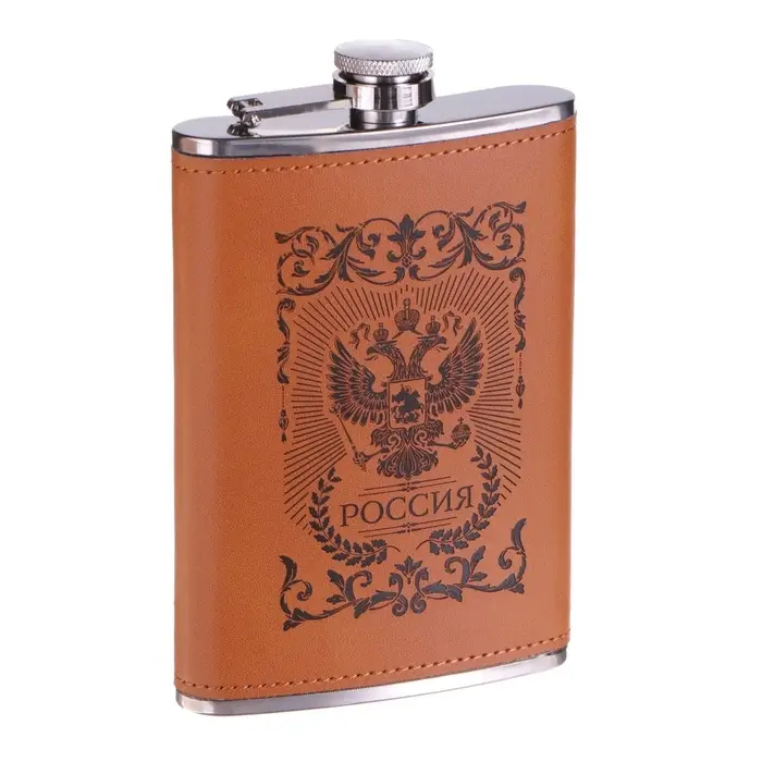Фляжка &laquo;Россия&raquo;, нержавеющая сталь, 270 мл, 9 oz