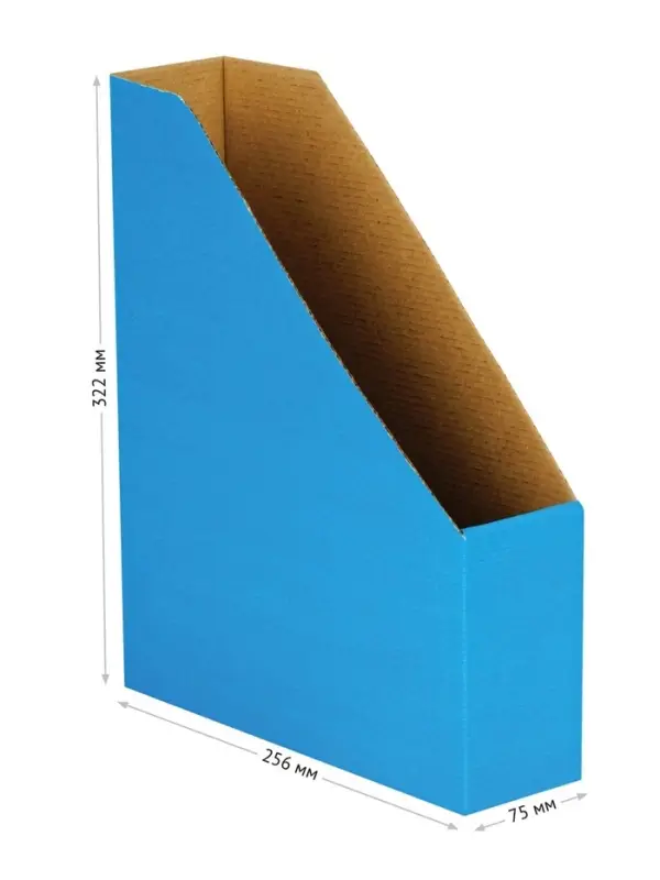 Накопитель-лоток архивный, микрогофрокартон, 75 мм, синий