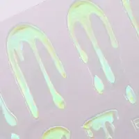 Наклейки для ногтей «Мороженое», голографические, белые