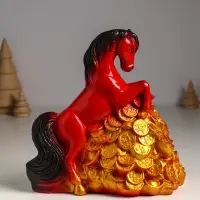 Копилка "Конь на деньгах" 20х13х20 см,  красный Копилка "Конь на деньгах" 20х13х20 см,  красный