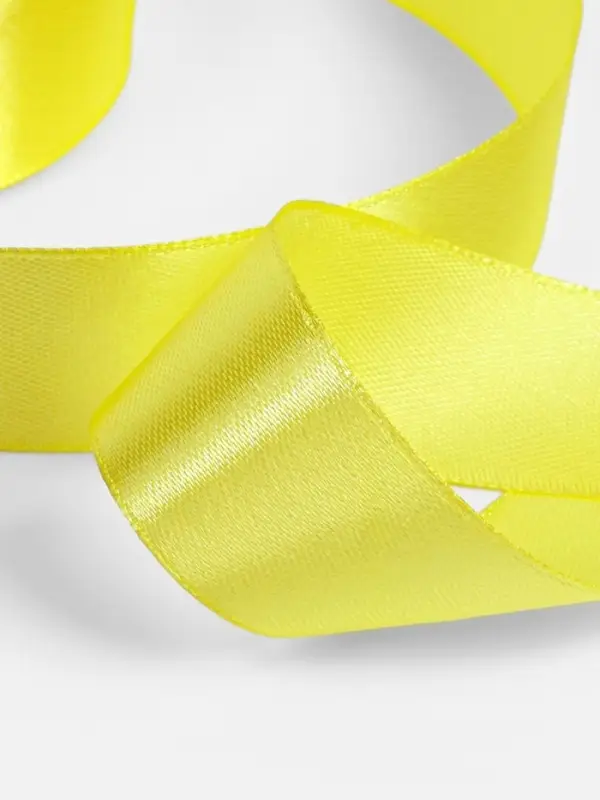 Лента атласная, 25 мм, 23&plusmn;1 м, жёлтая