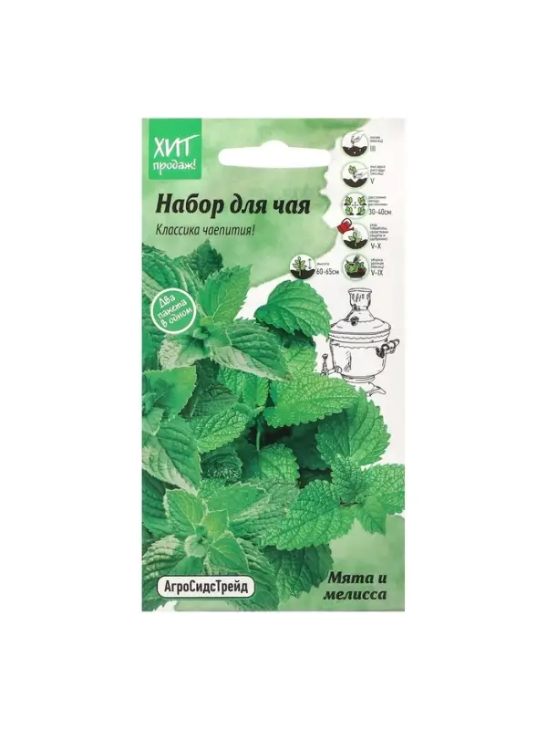 Набор семян Мята и мелисса Набор семян Мята и мелисса "Набор для чая", 5 шт.