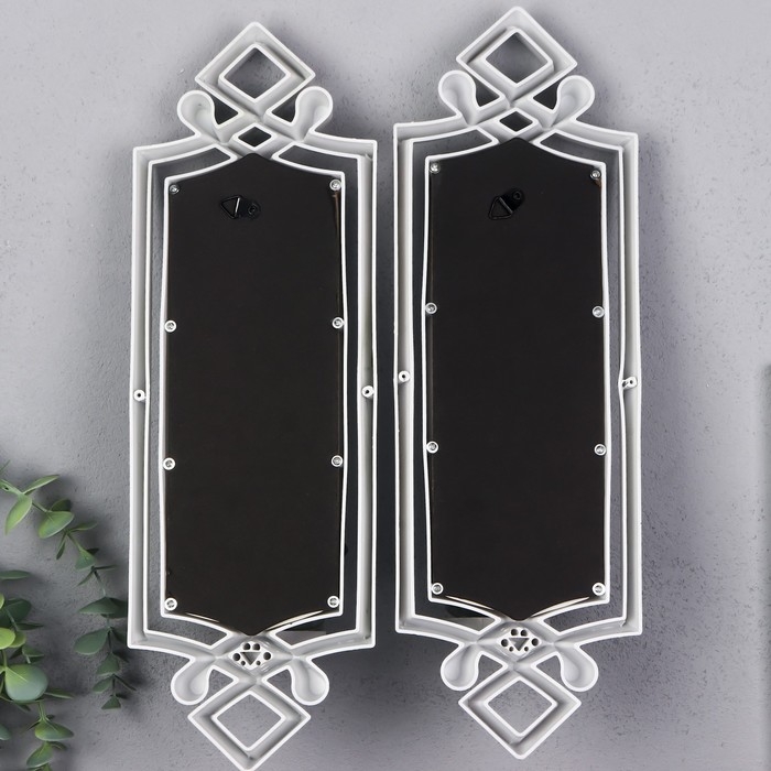 Подсвечник пластик, стекло на 1 свечу Подсвечник пластик, стекло на 1 свечу "Зеркальный свет" набор 2 шт d-4 см белая 8х11,5х37 см 90688