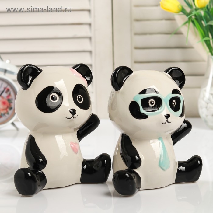 Копилка керамика Копилка керамика "Модная панда" МИКС 16х14,5х9,5 см