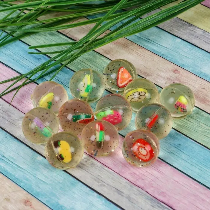 Мяч каучуковый «Фрукты», 2,7 см, виды МИКС Мяч каучуковый «Фрукты», 2,7 см, виды МИКС