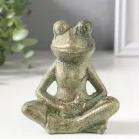 Сувенир чугун "Лягуха - дзен" зелёная патина 10х11,5х4,5 см