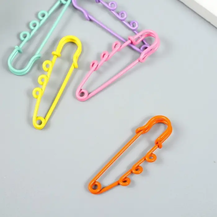 Декор для творчества металл "Булавка с петельками" МИКС 0,5х1,2х5 см