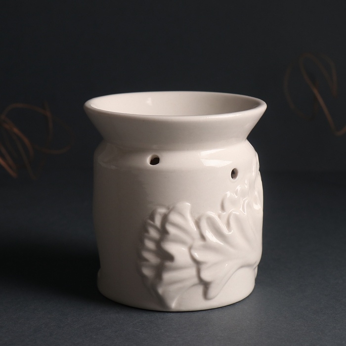 Аромалампа керамика Аромалампа керамика "Листва" белый 9х9х9,4 см