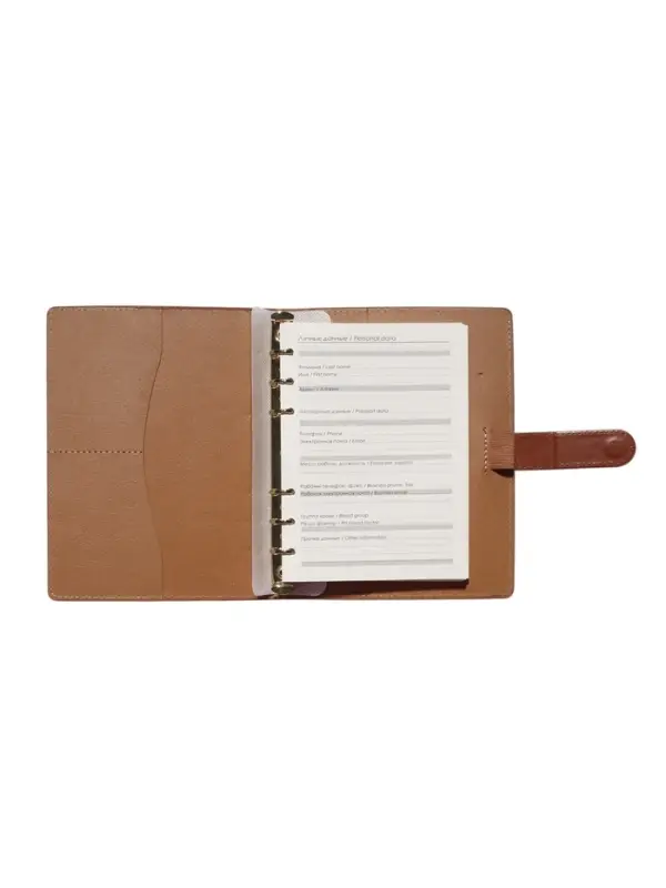 Органайзер на кольцах, C6, с хлястиком, 80л, линия, к/зам, Коричневый Органайзер на кольцах, C6, с хлястиком, 80л, линия, к/зам, Коричневый