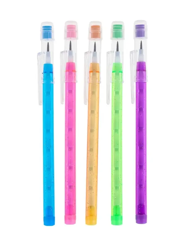 Набор карандашей чернографитных &laquo;Неон&raquo;, секционных, с ластиками, 5 штук