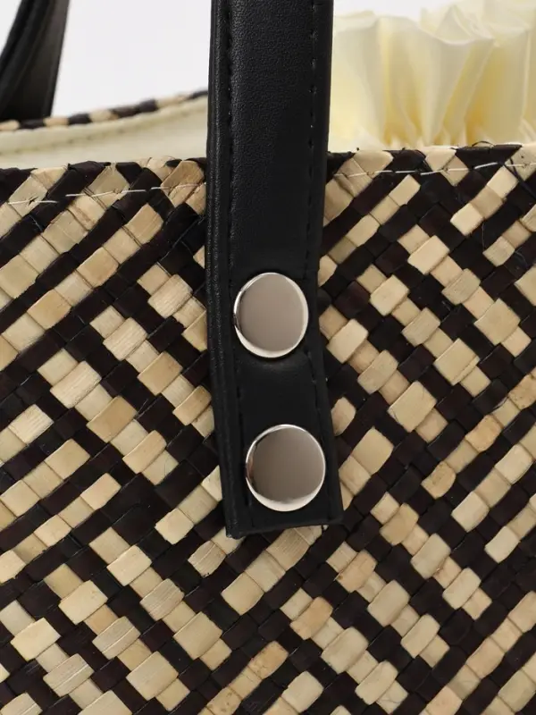 Сумка плетёная из пандана, 22&times;14&times;35 см, бежево-коричневая