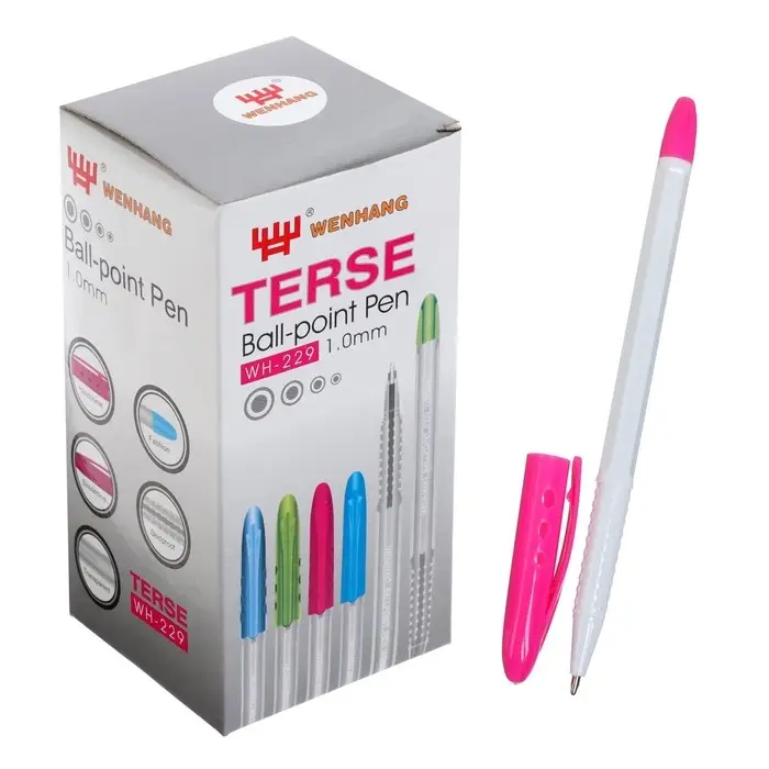 Ручка шариковая WH-229, 1.0 мм, стержень синий, с цветным колпачком Ручка шариковая WH-229, 1.0 мм, стержень синий, с цветным колпачком